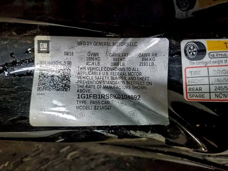 2019 CHEVROLET CAMARO LS  