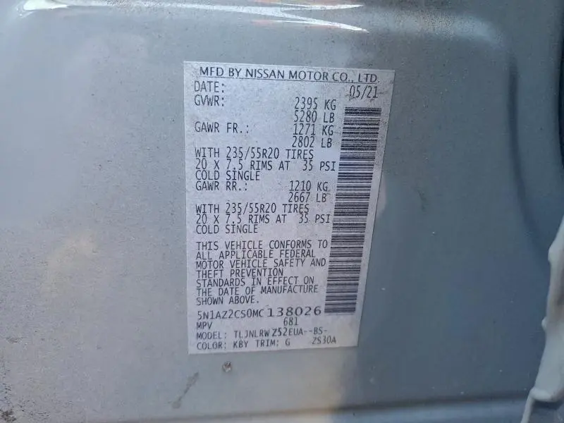 2021 NISSAN MURANO SL  