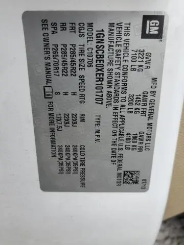 2014 CHEVROLET TAHOE C1500 LT  