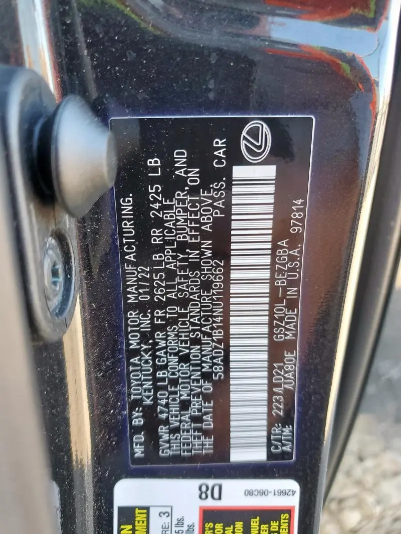 2022 LEXUS ES 350 BASE  