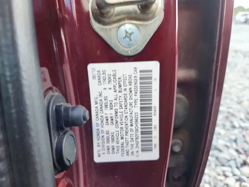 2012 HONDA CIVIC LX  