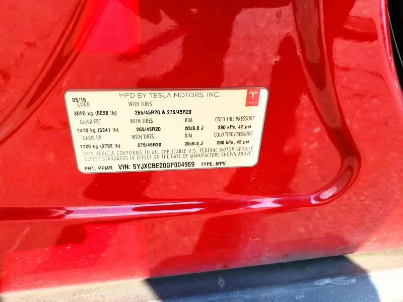 2016 TESLA MODEL X   
