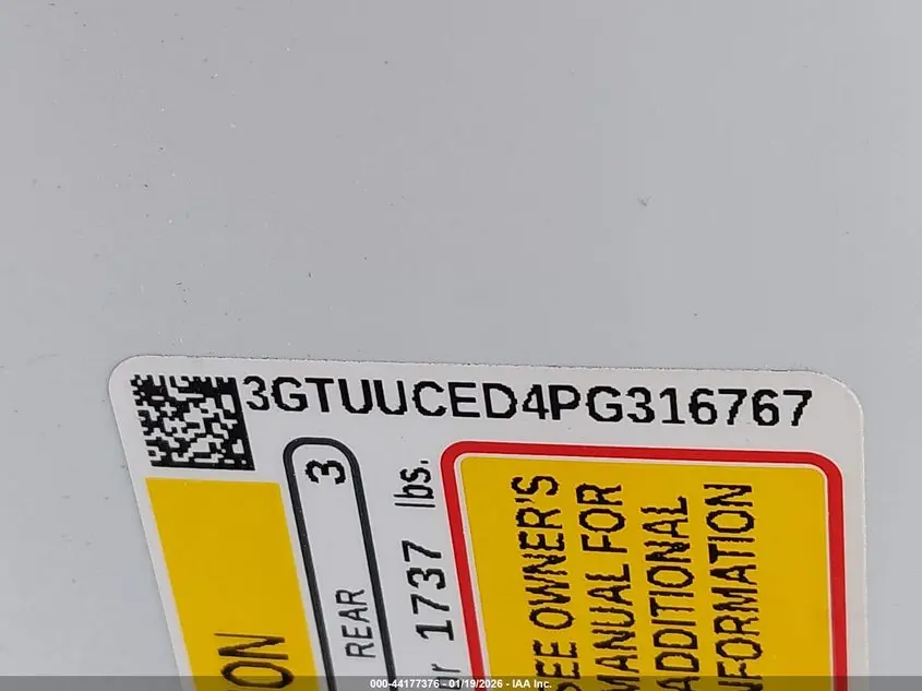 2023 GMC SIERRA 1500 4WD  STANDARD BOX ELEVATION