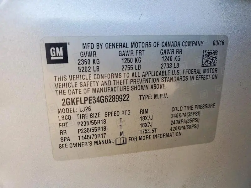 2016 GMC TERRAIN SLT  