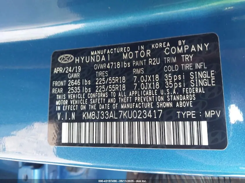 2019 HYUNDAI TUCSON SEL