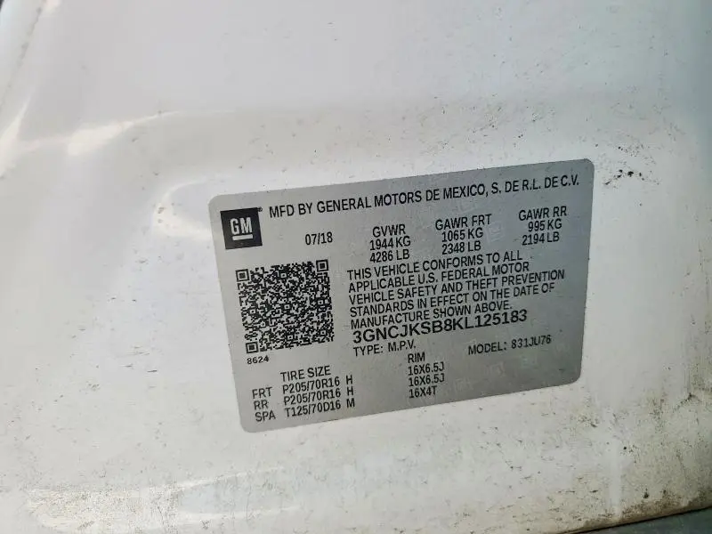 2019 CHEVROLET TRAX LS  