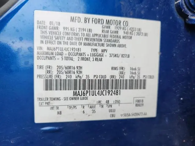 2018 FORD ECOSPORT SE  