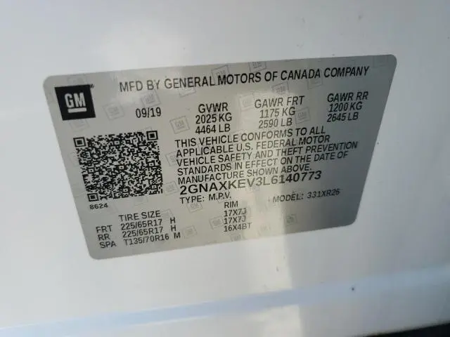 2020 CHEVROLET EQUINOX LT  