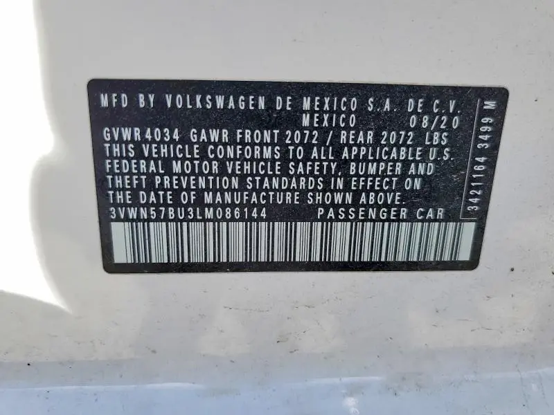 2020 VOLKSWAGEN JETTA S/R-LINE  