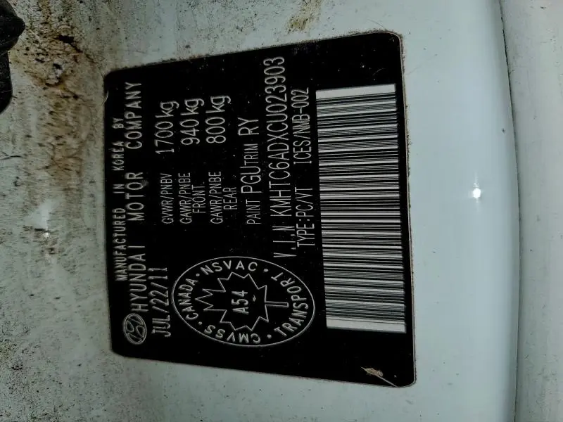 2012 HYUNDAI VELOSTER   