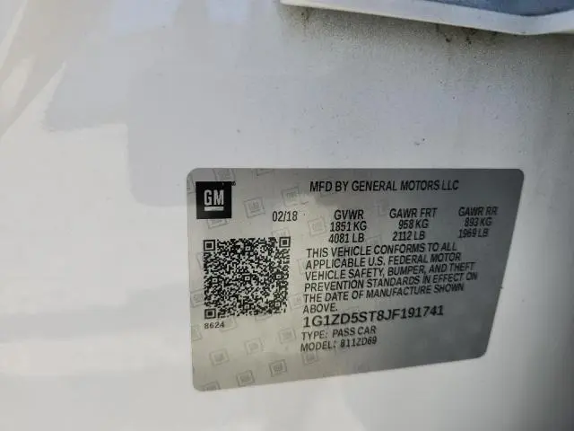 2018 CHEVROLET MALIBU LT  