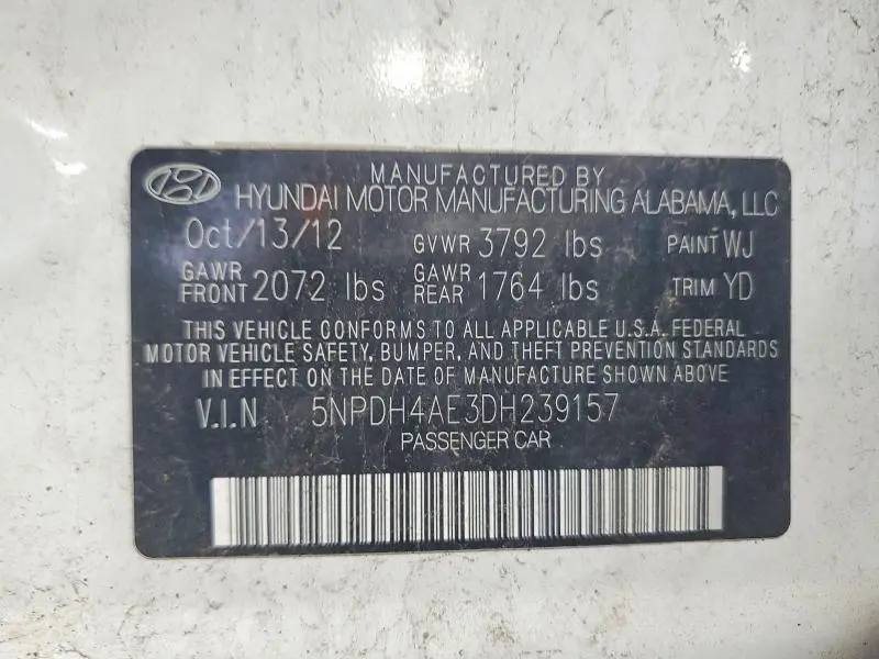2013 HYUNDAI ELANTRA GLS  