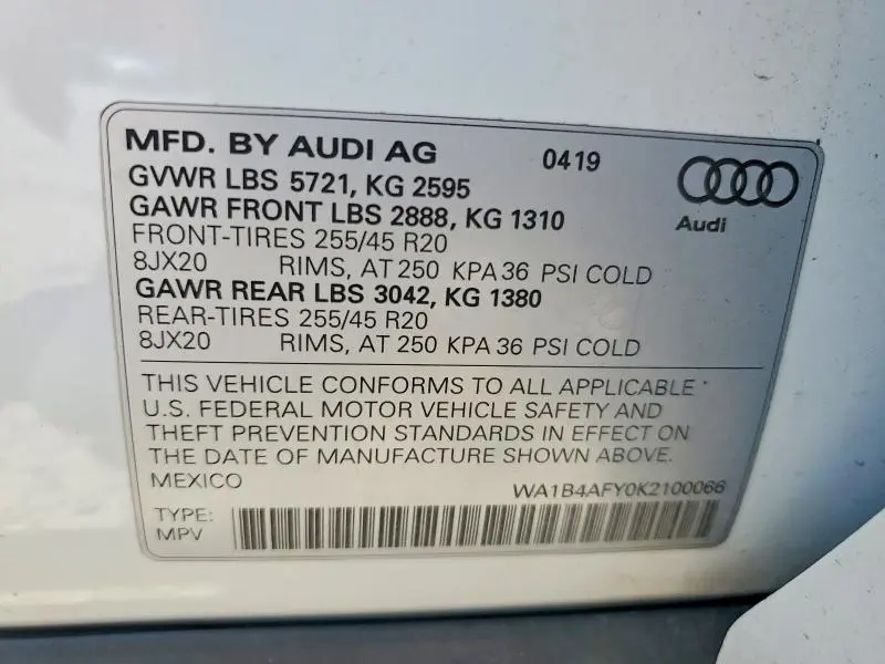 2019 AUDI SQ5 PREMIUM PLUS  