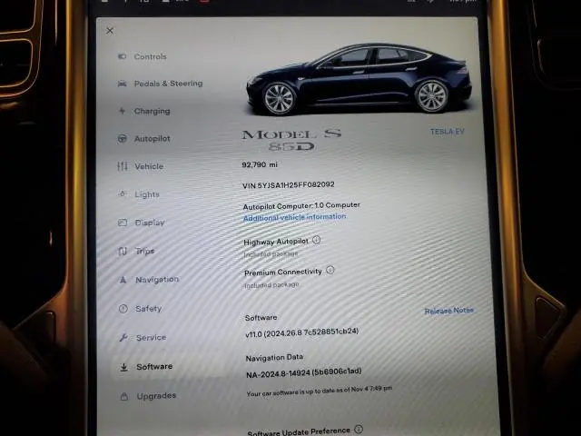 2015 TESLA MODEL S 85D