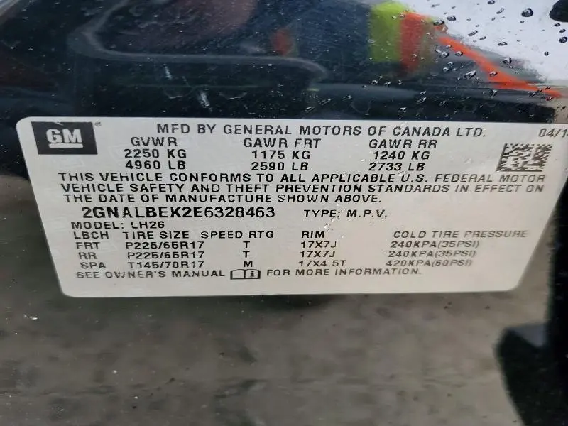 2014 CHEVROLET EQUINOX LT  