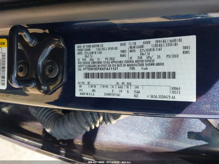 2019 FORD F-150 XLT