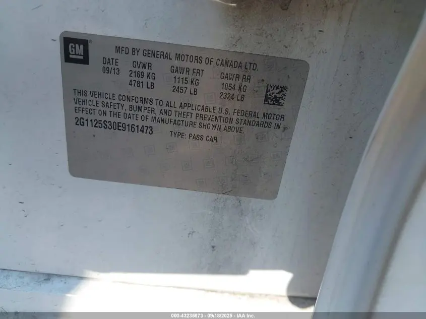 2014 CHEVROLET IMPALA 2LT