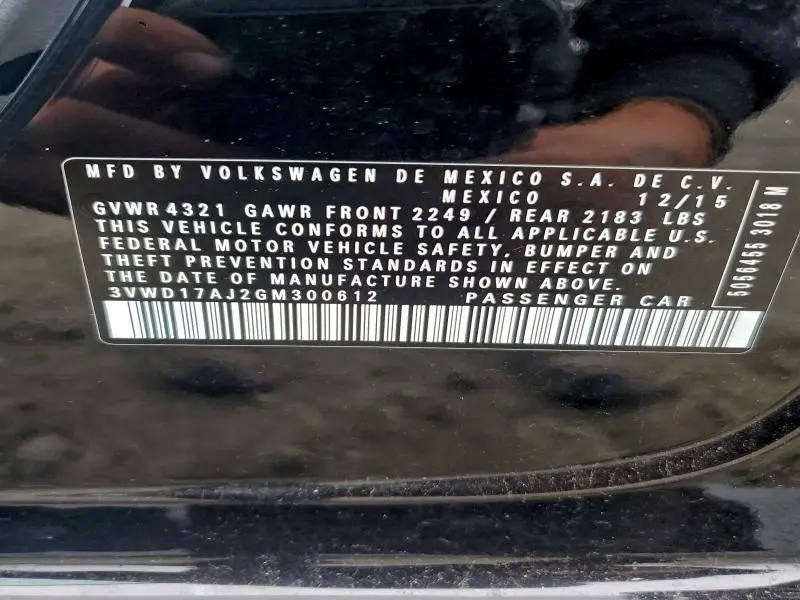 2016 VOLKSWAGEN JETTA SPORT  