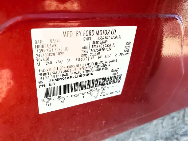 2020 FORD EDGE ST  