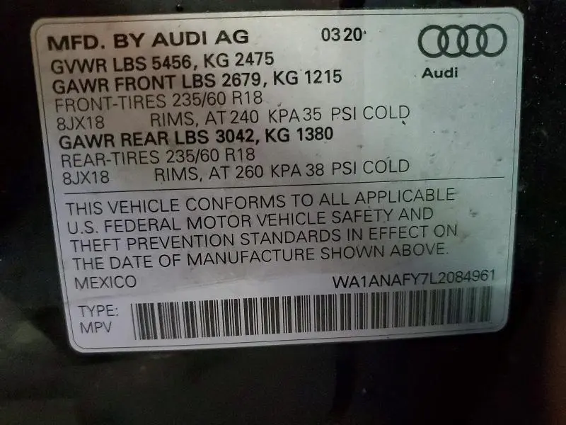 2020 AUDI Q5 PREMIUM  