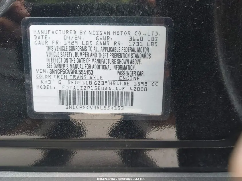 2024 NISSAN KICKS SV XTRONIC CVT