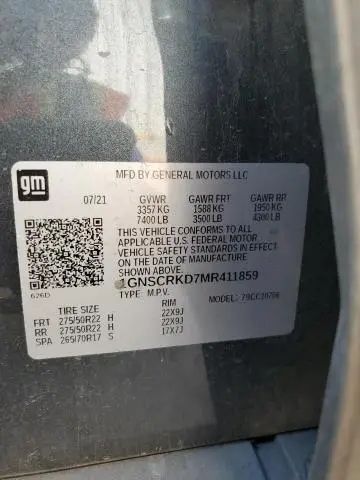 2021 CHEVROLET TAHOE C1500 RST  