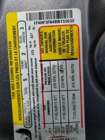 2011 FORD FOCUS SE  