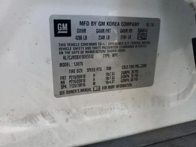 2015 CHEVROLET TRAX LTZ  