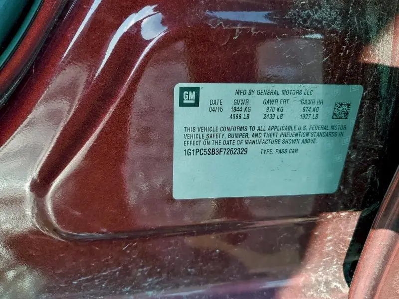 2015 CHEVROLET CRUZE LT  