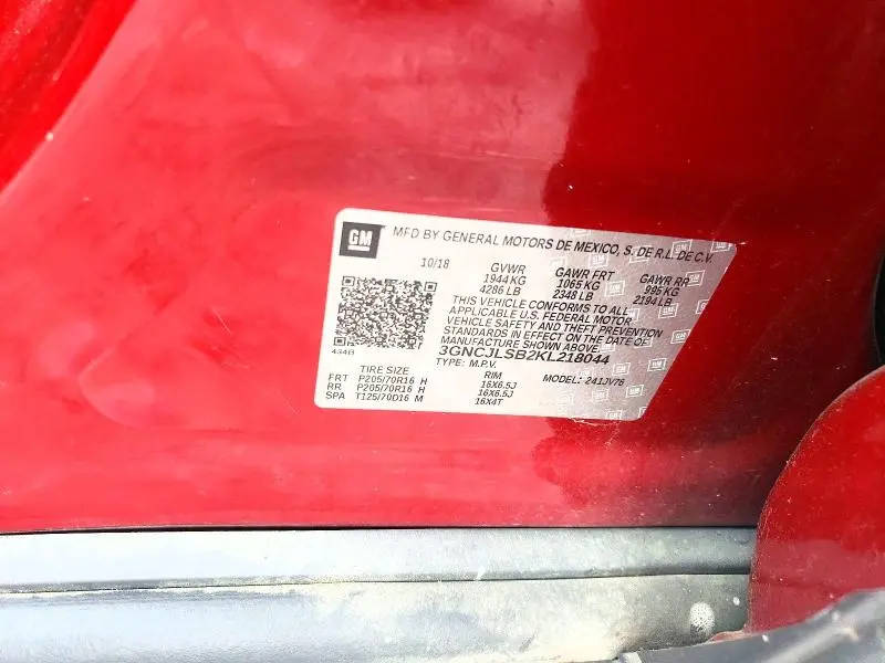 2019 CHEVROLET TRAX 1LT  