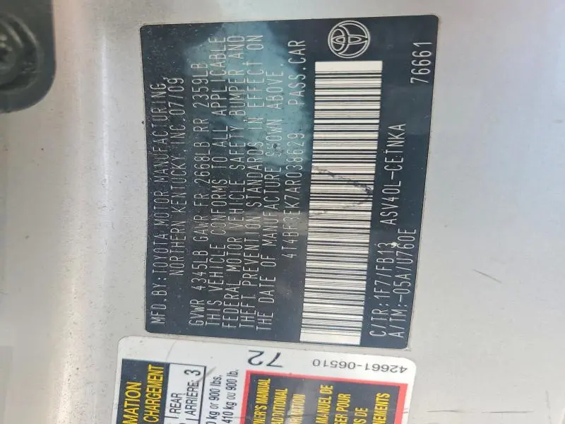2010 TOYOTA CAMRY BASE  