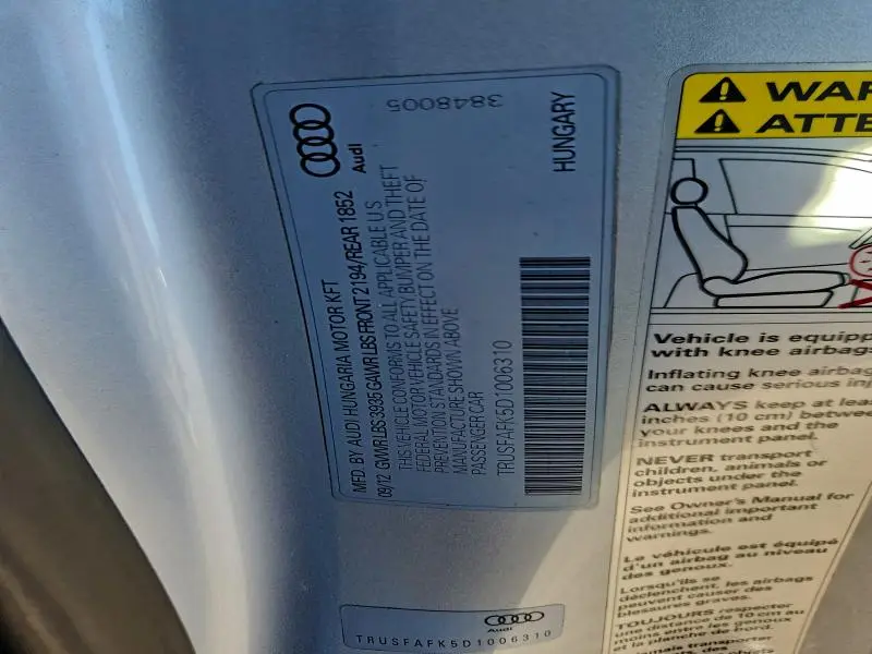 2013 AUDI TT PREMIUM PLUS  