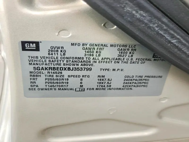 2011 BUICK ENCLAVE CXL  