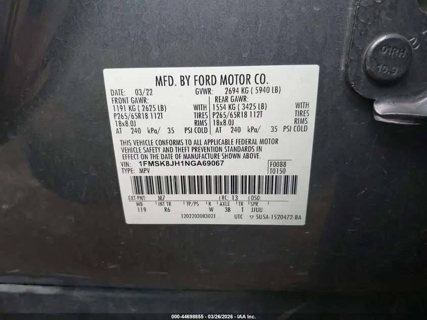 2022 FORD EXPLORER TIMBERLINE