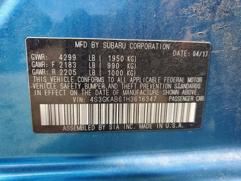 2017 SUBARU IMPREZA PREMIUM  