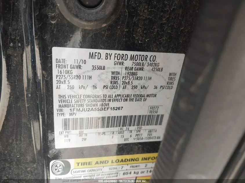 2011 FORD EXPEDITION LIMITED