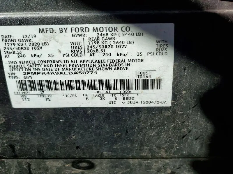 2020 FORD EDGE TITANIUM  