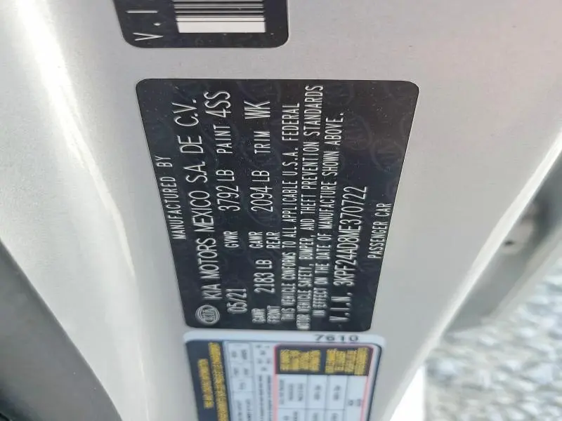 2021 KIA FORTE LXS  