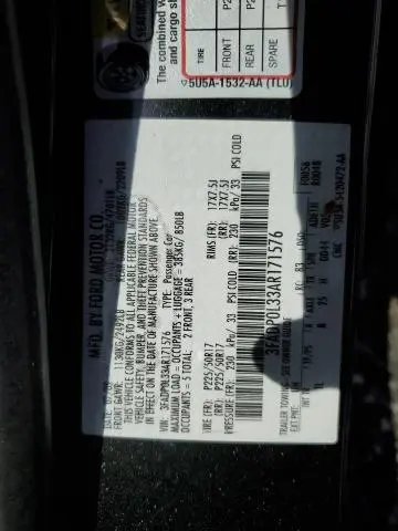 2010 FORD FUSION HYBRID