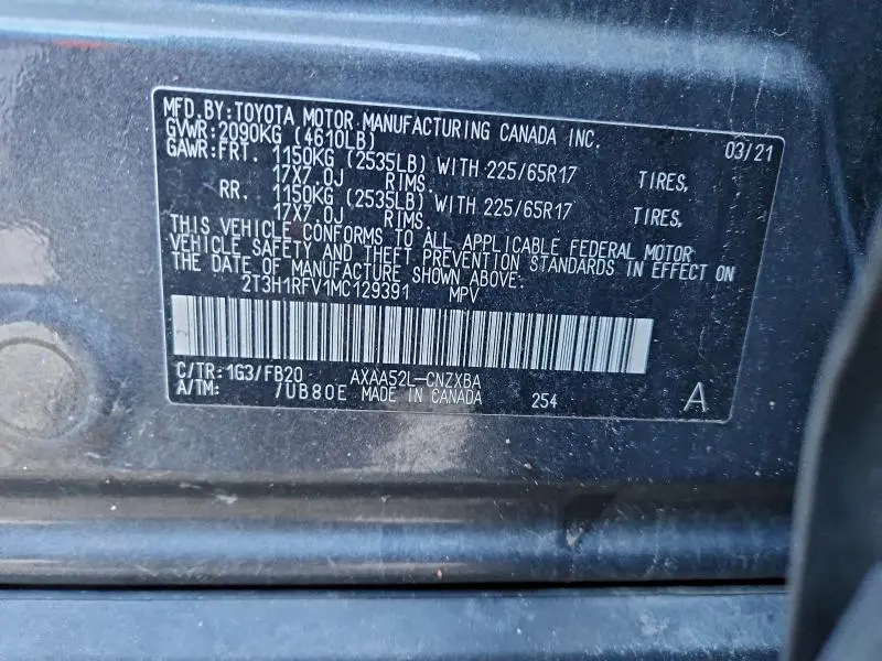 2021 TOYOTA RAV4   