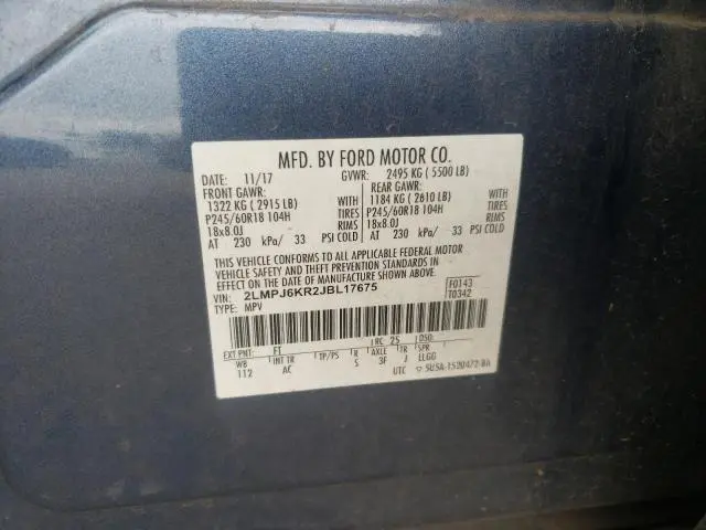 2018 LINCOLN MKX SELECT