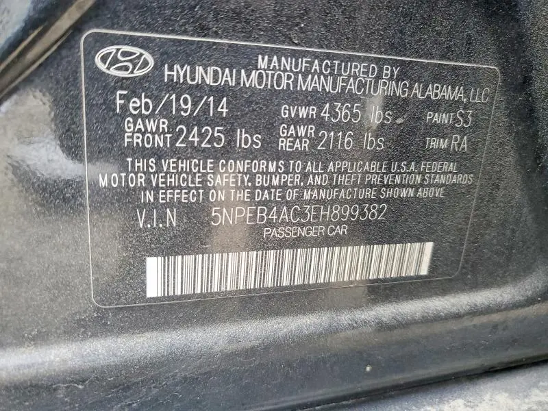 2014 HYUNDAI SONATA GLS  