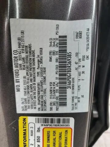 2013 FORD FUSION S  
