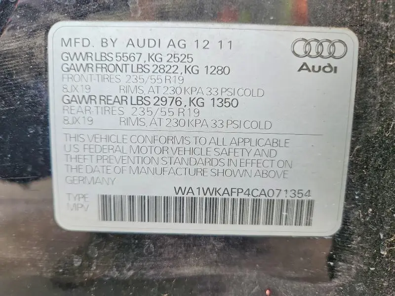 2012 AUDI Q5 PRESTIGE  