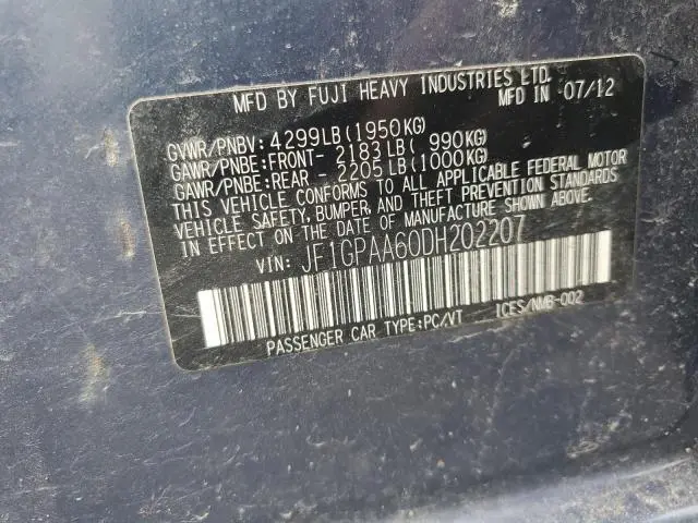 2013 SUBARU IMPREZA BASE  