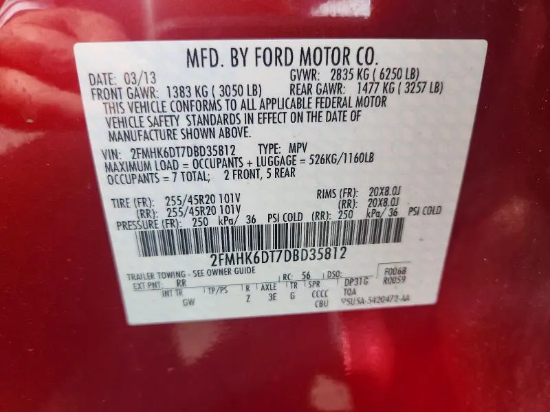 2013 FORD FLEX LIMITED  