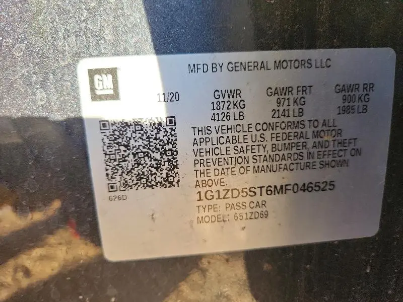 2021 CHEVROLET MALIBU LT  