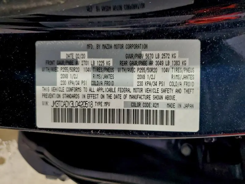 2020 MAZDA CX-9 GRAND TOURING  