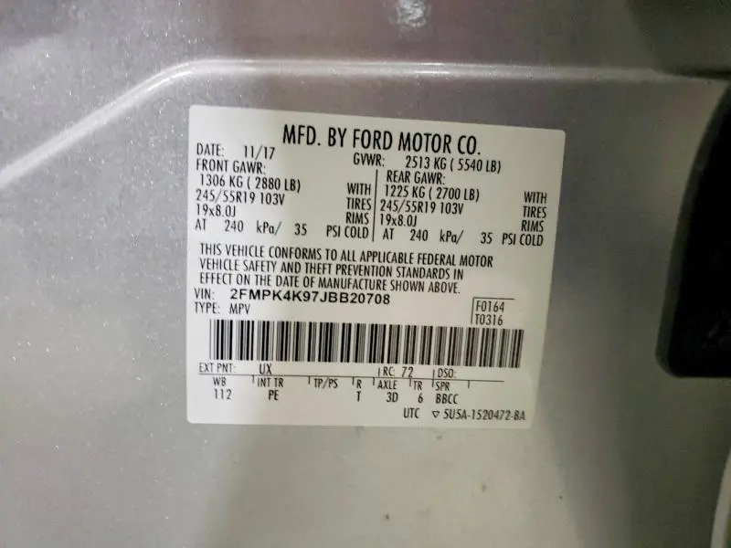 2018 FORD EDGE TITANIUM  