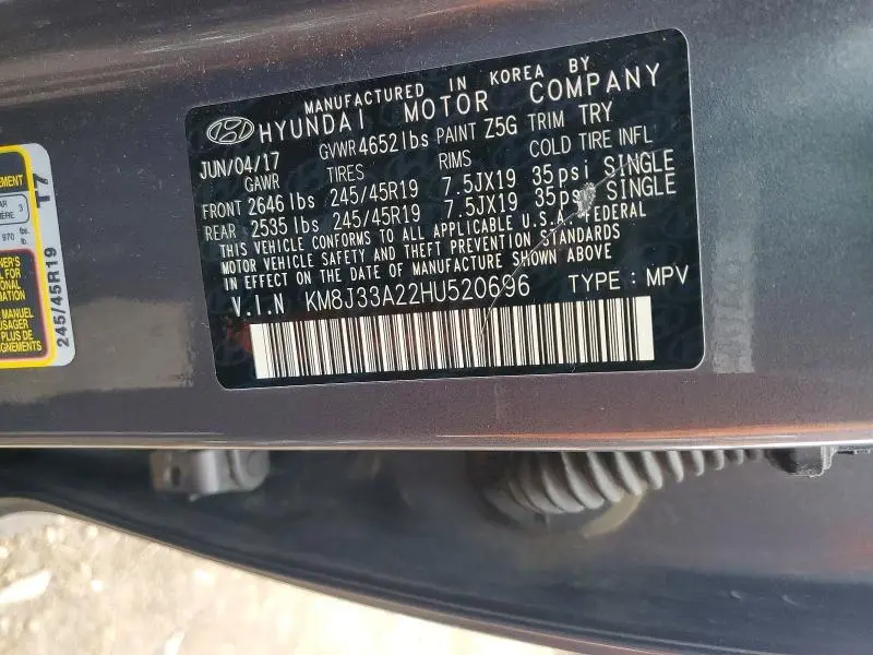 2017 HYUNDAI TUCSON LIMITED  